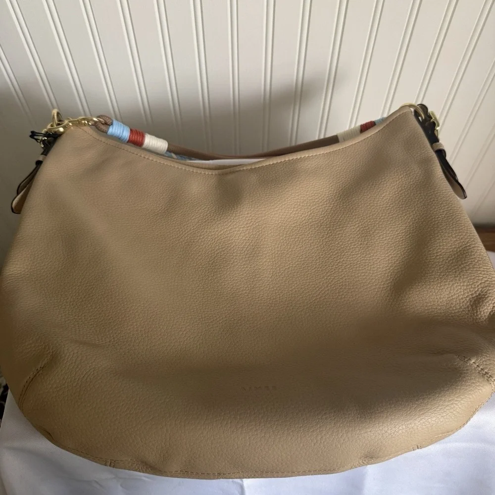 Aimee Kestenberg Highline Crescent Hobo Bag Purse Driftwood Tan Leather Rope